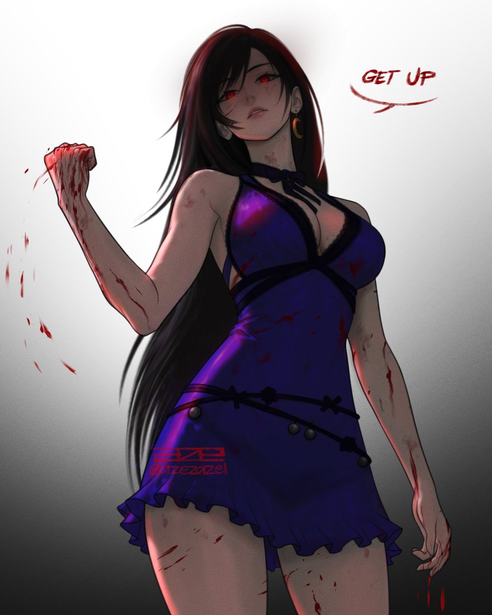 Azezazel's tweet photo. daily reminder that tifa beat up a room full of human traffickers in this dress https://t.co/tTmrTFdoO9