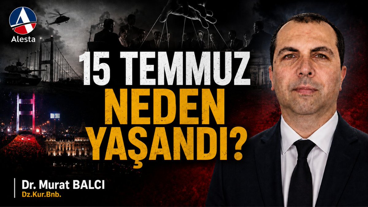 alesta2002's tweet photo. ALESTA | Gündem Özel | Dr. Dz.Kur.Bnb. Murat Balcı

15 Temmuz neden yaşandı?
🔗 https://t.co/QoKoZ8x9vz

Köprünün kapatılması, tanklar ve bombalanan Meclis bu sorunun cevabı değil.
"15 Temmuz, 28 Şubat Sürecinin Başarıya Ulaştırılmış Hâlidir"
Bu söyleşide, Dr. Murat Balcı, 1960’tan 28 Şubat’a ve ardından 15 Temmuz'a uzanan sistemin Türkiye’deki demokratikleşme sürecini nasıl tersine çevirdiğini ortaya koyuyor.

#15Temmuz  #ALESTA