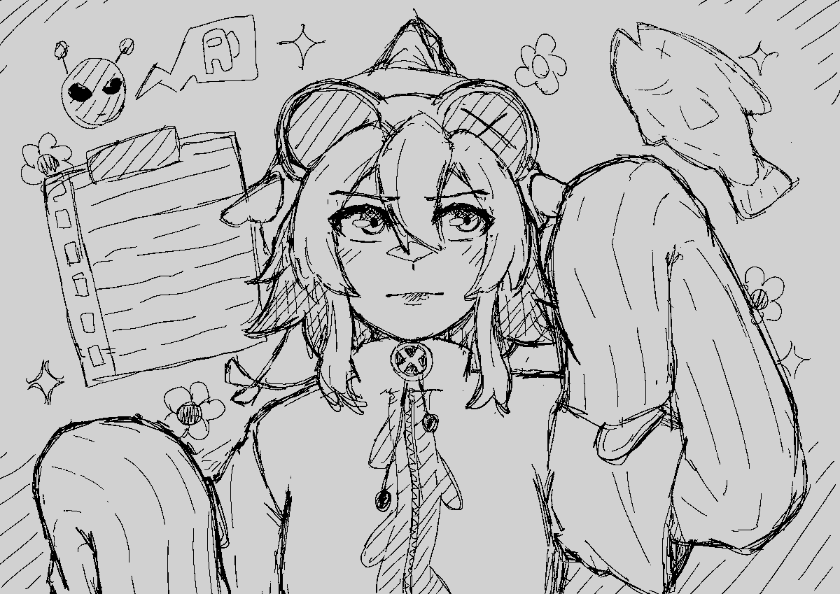 TeoBaka_PNG's tweet photo. Sketch q eu fiz da Gumi peixe enquanto escutava essa pedrada https://t.co/JWFlqzRE14 https://t.co/6pnfODxHkO
