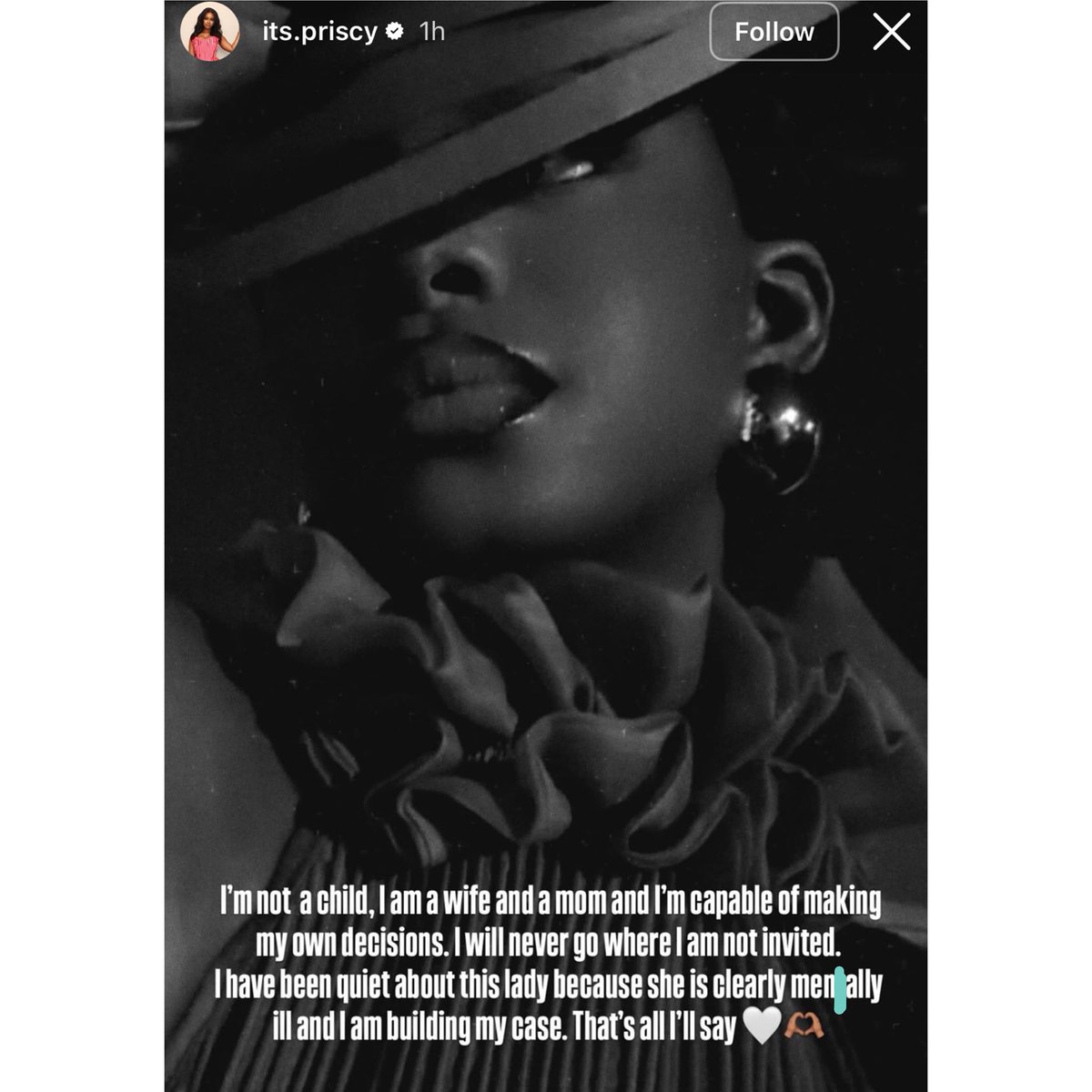 instablog9ja's tweet photo. I’m Not a Child, I am a wife and I’m building my case against you — Priscilla Ojo Fires Back After actress Lizzy Anjorin’s Claims about her attendance at Soso Soberekon’s Wedding 

Priscilla Ojo Mkambala has seemingly responded after actress Lizzy Anjorin accused her mother, Iyabo Ojo, of taking her uninvited to businessman Soso Soberekon’s star-studded wedding in Warri.

Lizzy, who has had a long-running feud with Iyabo Ojo, launched into a rant on Instagram over the weekend, claiming the actress attended the event because she was seeking donations. She also questioned why Iyabo brought her daughter along.

“You travelled for a party, just because you needed donation, just because you are br+ke and p++r, that is why you travelled with your daughter to the party. How many of them went to that party with their children? How many of them?”

Although Priscilla did not mention Lizzy by name, she appeared to address the remarks in a post shared on her Instagram Stories.

The influencer and entrepreneur stressed that she is an adult capable of making her own decisions and dismissed suggestions that she would attend an event without an invitation.
“I’m not a child, I am a wife and a mom and I’m capable of making my own decisions. I will never go where I am not invited.”

Priscilla also revealed that she has deliberately remained silent but hinted that legal action may be on the horizon.
“I have been quiet about this lady because she is clearly m+ntally ill and I am building my case. That’s all I’ll say.”