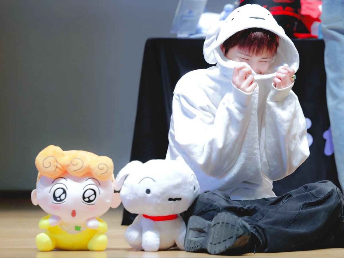 bbibbiriwoo's tweet photo. riwoo lining himself up with the plushies bc he's part of the team https://t.co/pquZ7mQ4XQ