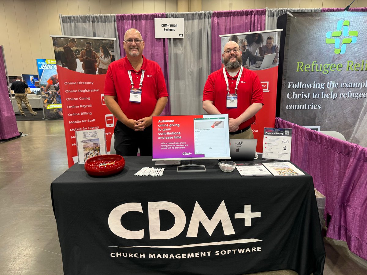 cdmplussoftware's tweet photo. CDM+ is excited to be part of the 2026 Church of God International General Assembly! Be sure to stop by Booth 424 this week and say hello to Don and Eli! Check out the latest CDM+ features and ask questions. We'd love to see you! #COGGA26 https://t.co/vljajM2hly