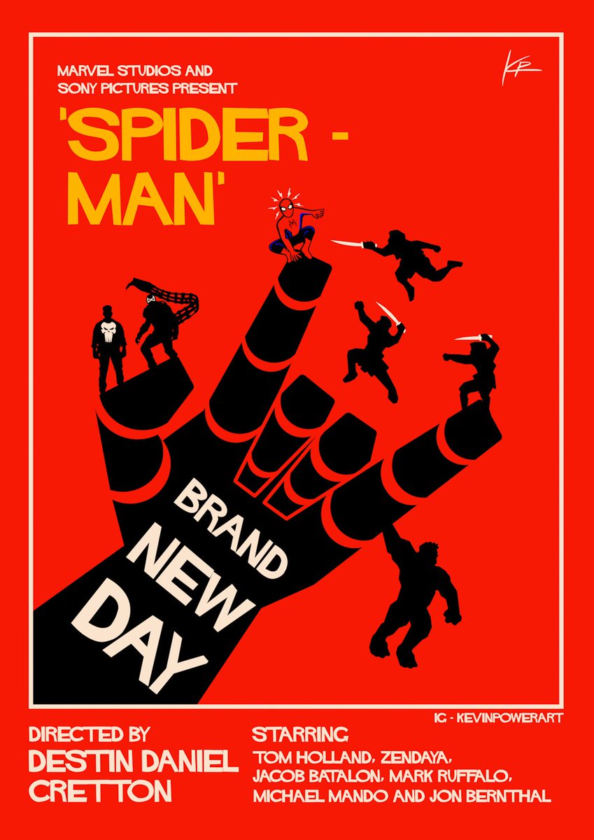 kevinpowr's tweet photo. Okay, here it is. My latest Marvel tribute poster.

Spider-Man: Brand New Day (2026)
Dir. Destin Daniel Cretton
Feat. Tom Holland, Zandaya, Jacob Batalon, Sadie Sink, Mark Ruffalo, Jon Bernthal &amp; Michael Mando

Let me know what you think!

#Spiderman #MCU #Marvel https://t.co/wbrxV4NzJA