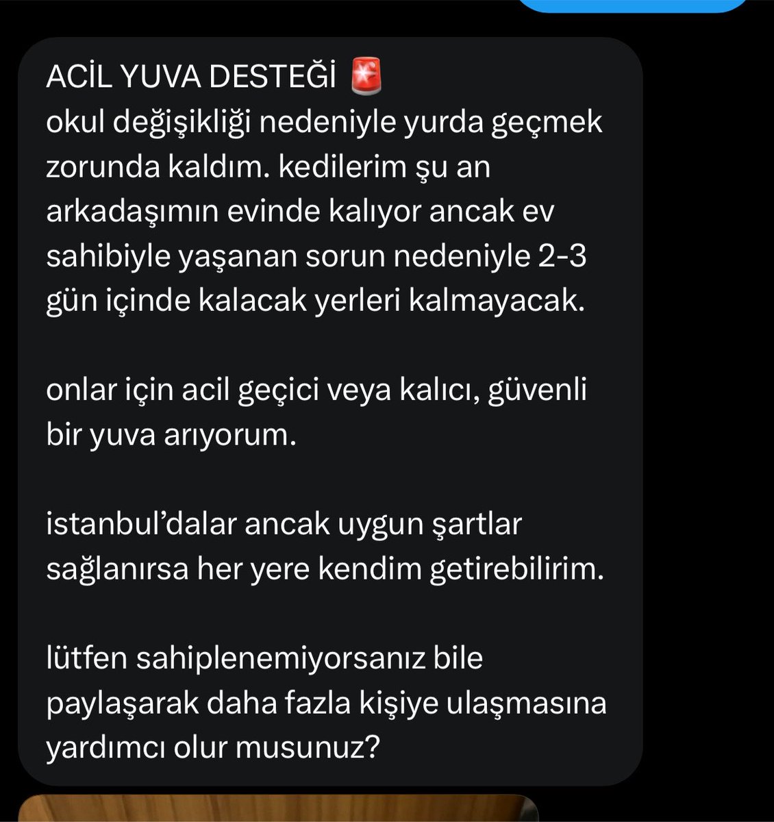 rivale21's tweet photo. ACIL YUVA DESTEGI

lutfen paylasarak destek olur musunuz cok az vakit var bu cocuklar sokakta kalmasinlar lutfen benimle ya da @bensuhyteroglu ile iletisime gecebilirsiniz https://t.co/ZVBzkZAoTQ