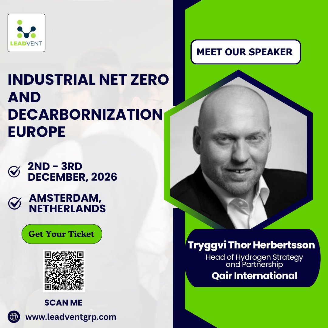 leadvent's tweet photo. MEET OUR SPEAKER!!!

We're delighted to have Tryggvi Þór Herbertsson/ Head of Hydrogen Strategy and Partnership at Qair Group, as one of our distinguished speakers, with years of deep industry expertise.

Register here:https://t.co/Xn1a1HzQ2Z

#IndustrialNetZero #Decarbonization https://t.co/B6ag0aaLjK