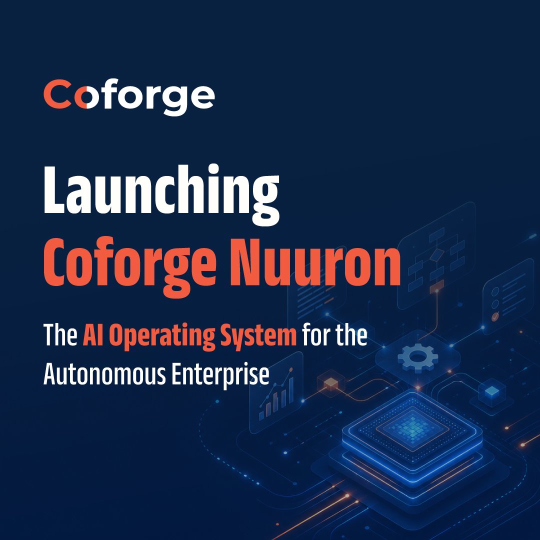 Coforge_Tech's tweet photo. #CoforgeNuuron, the AI Operating System for the Autonomous Enterprise, helps organizations move beyond isolated AI initiatives by connecting enterprise knowledge, workflows, decisions, and actions into a unified operational layer - https://t.co/wXY0Hg8MLO https://t.co/msD3BkZ11Z