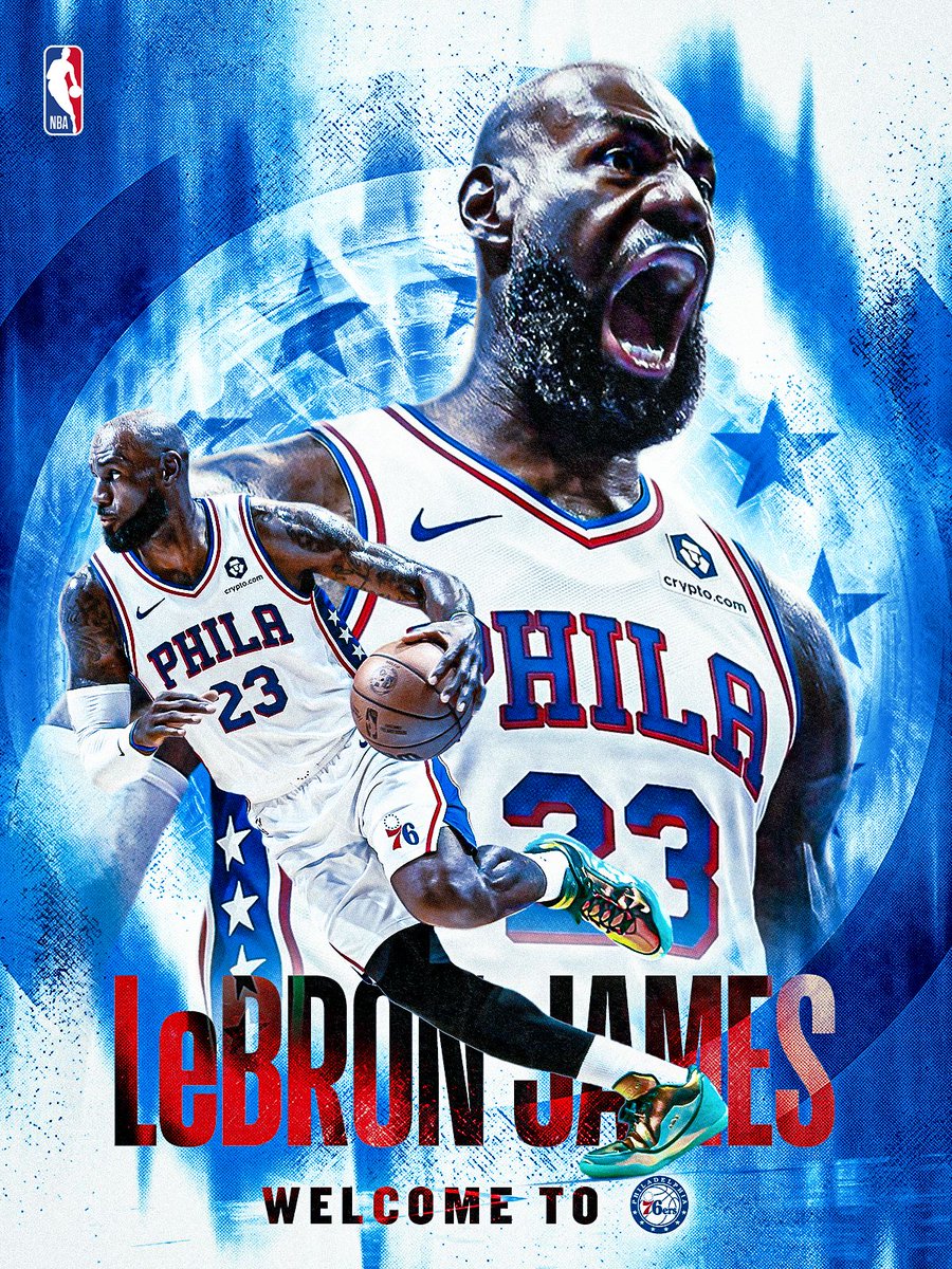 NBA_Philippines's tweet photo. LeBron James is OFFICIALLY the newest Philadelphia 76er 🚨 https://t.co/pGzyeY28dE