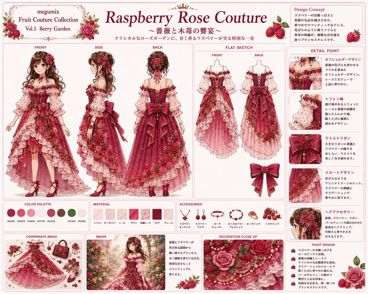 👗AI衣装デザイン図鑑👗 🍓✨ megumix Fruit Couture Collection