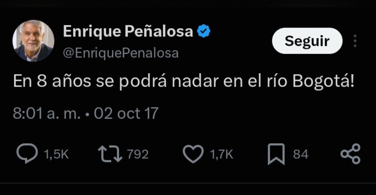 emiliolagos1's tweet photo. ¿Cómo le ha ido a ustedes nadando en el río Bogotá desde el año pasado gracias a las obras y promesas de Peñalosa? https://t.co/JRjxbtPTpi