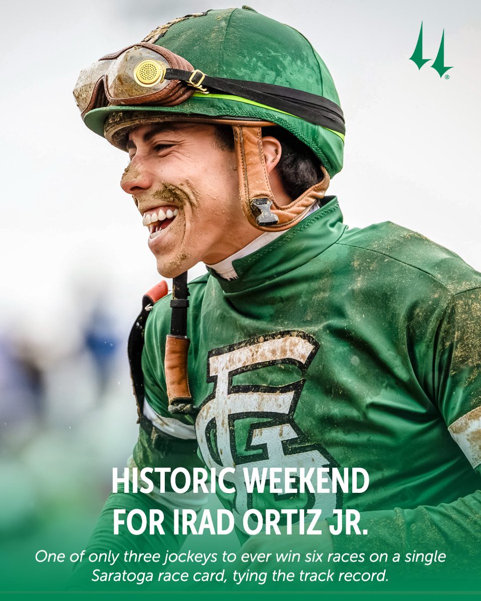 ChurchillDowns's tweet photo. Congratulations to @iradortiz on tying @Saratoga1863 
single -card record and becoming just the third jockey in track history to win six races on one card 👏👏 https://t.co/Ag6aHiD7HU