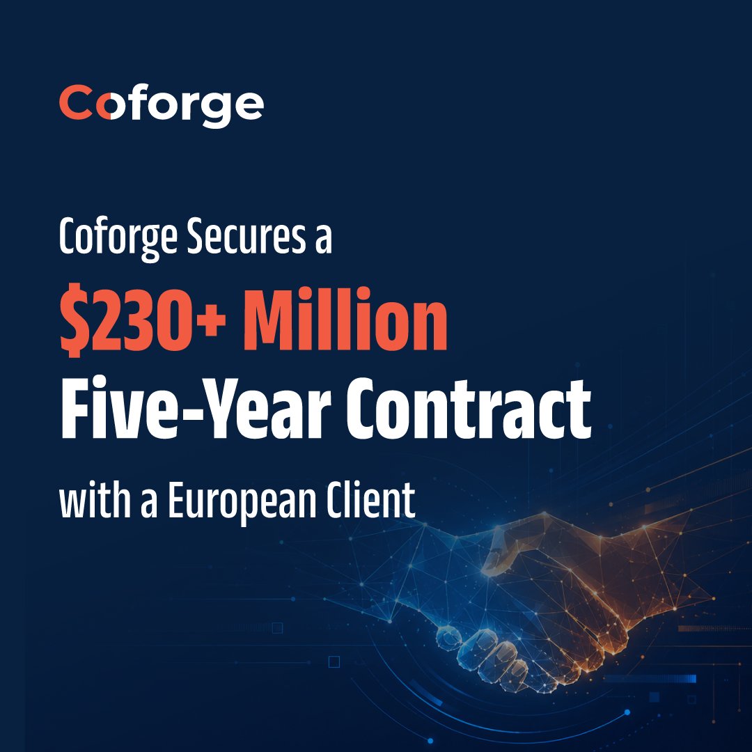 Coforge_Tech's tweet photo. Coforge has secured a $230+ million, five-year AI-led transformation engagement with a major client in Europe.

The program combines Low-Code/No-Code platforms with AI-powered automation to transform business operations at scale.

Read more ↗ https://t.co/9zwxGxl1QA https://t.co/Nn0c4oTCbg