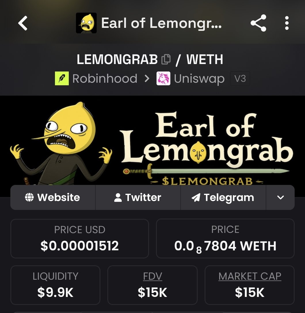 lemongrabonrh's tweet photo. Dexscreener have been updated.

Courtesy of the @lemondotfun team 

https://t.co/t6Pixbb9my https://t.co/8U7jscT3Wt