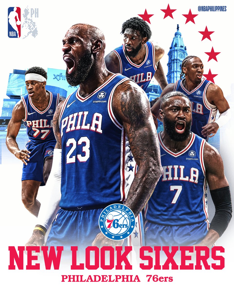 NBA_Philippines's tweet photo. The Sixers aren't playing around. 

⭐️ LeBron James
⭐️ Jaylen Brown
⭐️ Joel Embiid
⭐️ Tyrese Maxey
⭐️ VJ Edgecombe https://t.co/mbIqlcj5jS