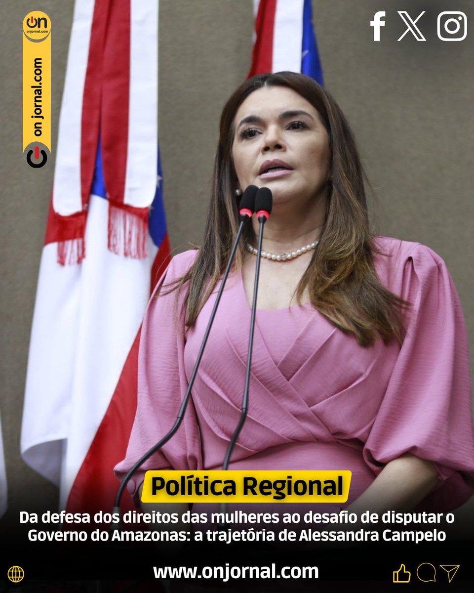 Onjornal1's tweet photo. A #deputada #estadual #AlessandraCampelo (#PSD) inicia uma nova etapa na #vidapública ao ser confirmada como pré-candidata a vice-governadora na chapa liderada por #OmarAziz (#PSD).

Acesse: https://t.co/9cjZAOcAnQ https://t.co/FCwPBPRYxk