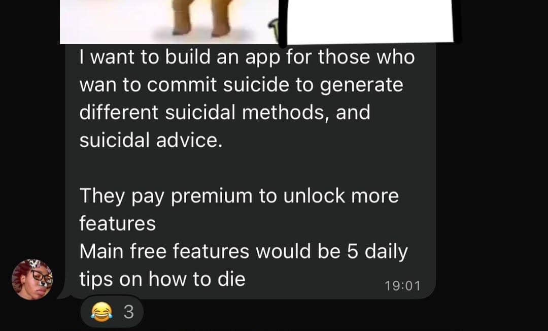 codewithpdev_'s tweet photo. saas idea 😂💔
