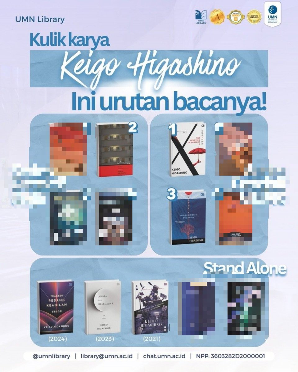 assyifla's tweet photo. wtb buku novel keigo higashino
• the newcomer , mr X , midsumers equation , pedang keadilan , angsa kelelawar , black

prefer preloved murce 💗 https://t.co/lWXpcODNLn
