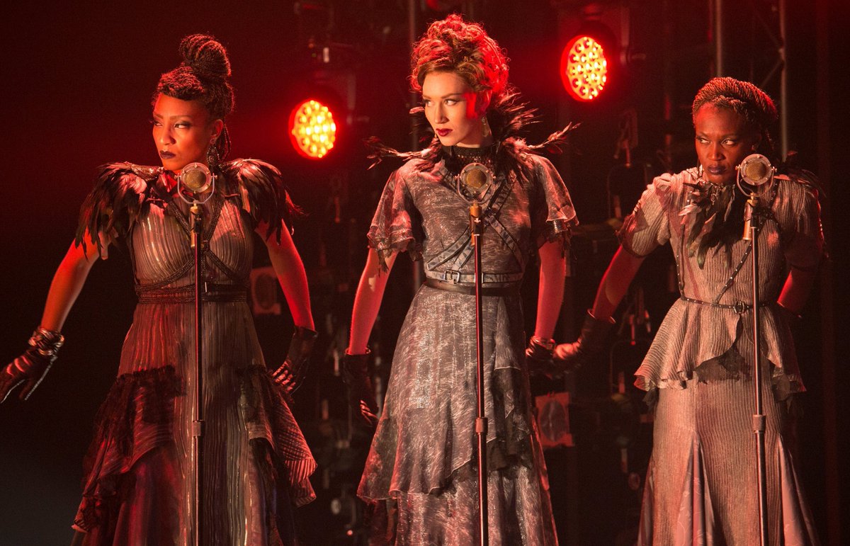 htownarchive's tweet photo. evangelia kambites, kira guloien and jewelle blackman as the fates (edmonton, 2017) https://t.co/bxKTbSxcpw