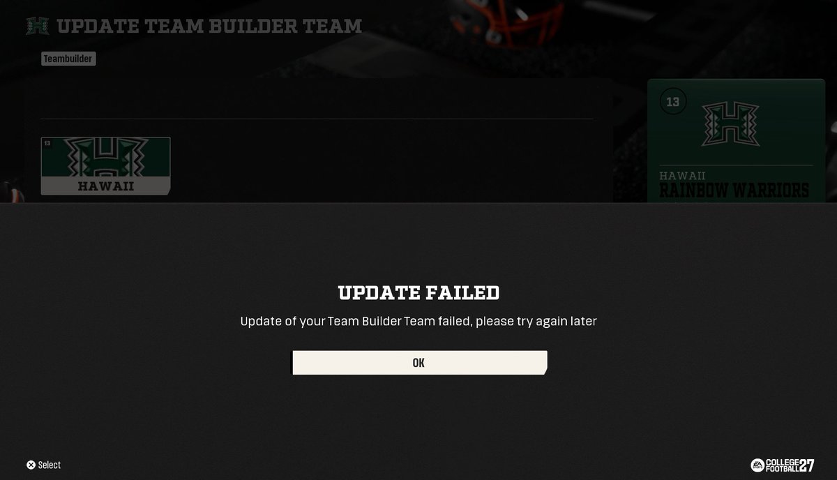 bordeauxyoutube's tweet photo. If you bought CFB 27 expecting to update your custom schools stadium and jerseys mid dynasty like you were advertised, congrats, you get to wait for a patch first

Looks like construction has been delayed at Hawaii. https://t.co/8VPs0fD2kB
