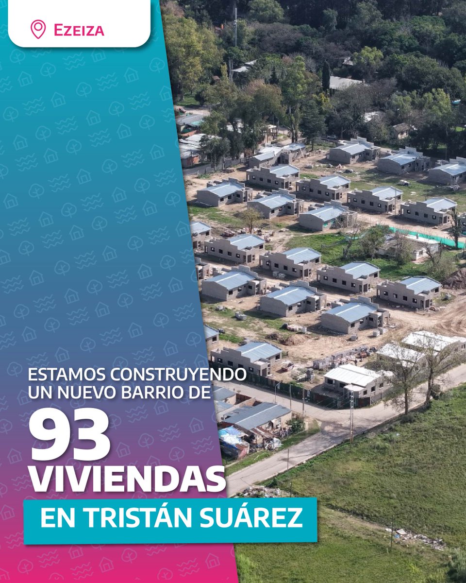 MinHabitatPBA's tweet photo. ¡Así son las viviendas que tenemos #EnMarcha en #Ezeiza!
Se trata de un proyecto de 93 casas donde 87 tendrán más de 62 m2 y las otras 6 estarán adaptadas para personas con discapacidad con una superficie de 63,6 m2. Las viviendas tendrán cercos, forestación, veredas y cestos. https://t.co/MDGrhz8dvS