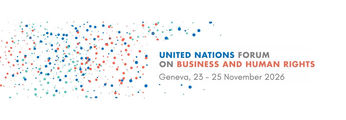WGBizHRs's tweet photo. REGISTRATION NOW OPEN: The @WGBizHRs has opened registrations for the 15th UN Forum on Business and Human Rights, taking place in Geneva from 23–25 November 2026.

🔗 Register now: https://t.co/oQV9Esjg11
🌍 Website: https://t.co/TlxmhPH0Ux

#bizhumanrights #humanrights #sdgs https://t.co/rfoSiUvwXc