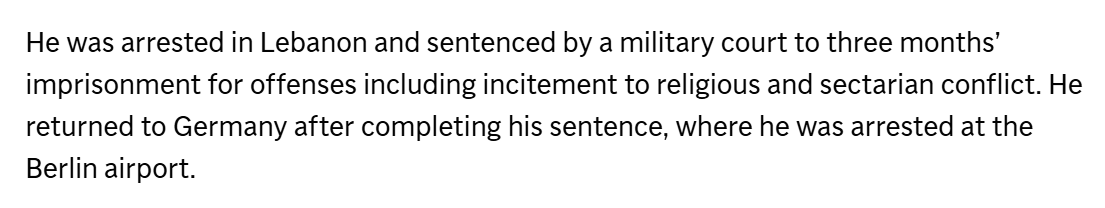 jessesingal's tweet photo. Disastrous details via AP. Berlin suspect tried to join ISIS, arrested by Lebanese, extradited back, "did not meet statutory requirements" to keep him locked up, instead ordered to 'outpatient' rehab w/the Violence Prevention Network. Guess it didn't work!
https://t.co/FkG6qT1hiy https://t.co/tlJwrRd4KO