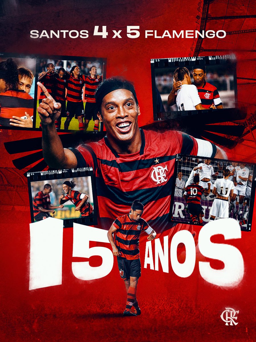 Flamengo's tweet photo. No ano de 2011, o dia 27 de julho já estava reservado pelos Deuses do Futebol para uma partida que entraria para a história. A Vila Belmiro foi o palco de um encontro entre Santos e Flamengo que marcou gerações e, até hoje, é lembrado como uma das grandes partidas da história do Brasileirão!

Com 25 minutos de jogo, o time da Vila já estava vencendo por 3 a 0. O que parecia perdido, no bendito minuto 43 do primeiro tempo, virou um empate com gol de David. Era o 3 a 3 do Mengão! No segundo tempo, a genialidade do Bruxo entrou em cena mais uma vez: o histórico gol de falta por baixo da barreira e a arrancada pela esquerda deram números finais à partida e a vitória para o Rubro-Negro.

Um jogo para a eternidade... e para sempre #MarcadoNaHistória do Clube de Regatas do Flamengo!