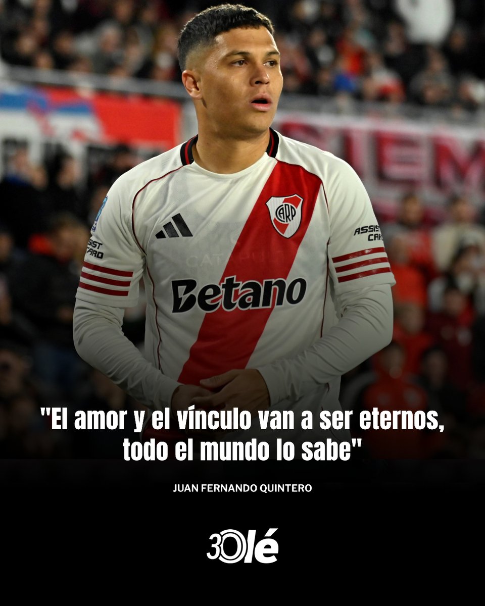 DiarioOle's tweet photo. 🇨🇴💬 JUANFER HABLÓ POR PRIMERA VEZ TRAS SU SALIDA DE RIVER

Dos días después de rescindir su contrato con el Millonario, el colombiano rompió el silencio en el partido despedida de Macnelly Torres

🗣️ “El amor y el vínculo van a ser eternos, todo el mundo lo sabe.

🗣️ “Estoy muy agradecido por todo. Surgen situaciones en las que uno, como jugador de fútbol, tiene que tomar decisiones, y así fue”.

🎙️ ESPN Colombia