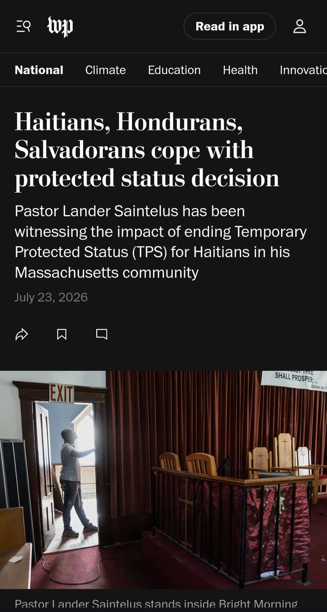 Eleonora_Bianch's tweet photo. Our story on the impact of ending TPS for some immigrant communities was republished by The Washington Post. The Light’s paywall-free version is in the comments. https://t.co/FIL40jg1J6