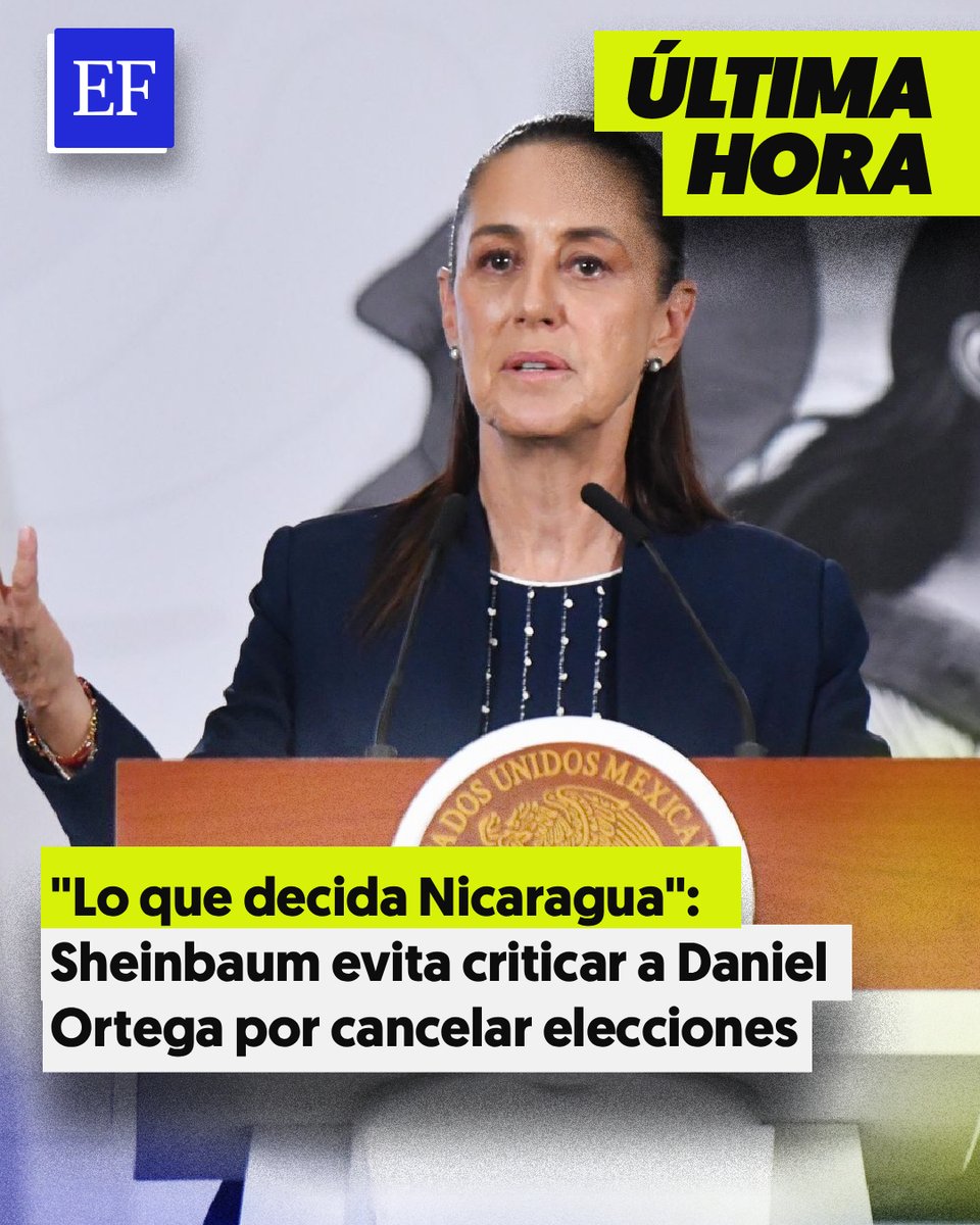 ElFinanciero_Mx's tweet photo. #ÚLTIMAHORA 🚨 | El presidente de Nicaragua anunció que nunca más habrá elecciones para evitar que la oposición tome el poder: "primero es la autodeterminación de los pueblos, lo que decida el pueblo de Nicaragua, y nosotros siempre estamos de acuerdo con la democracia", apuntó Sheinbaum

https://t.co/aVSG5DoeLE