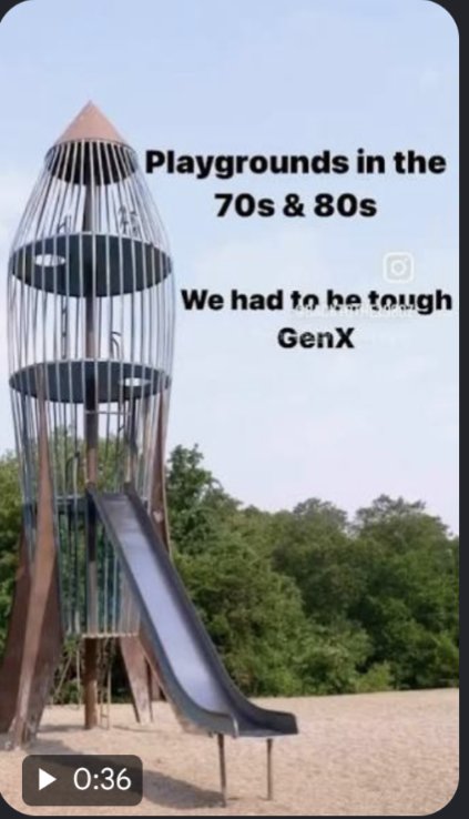 Colleen92530351's tweet photo. @DeTocqueville14 We played on it all the time &amp; got flug into space. We played on teeter tooters &amp; got off to let our friend slame to the bottom &amp;play on this after hanging out at the top we fliet our skin off going down the slide. The toys made us tough, so why do we have pussy Boomer's today https://t.co/zfhIKnl4NA