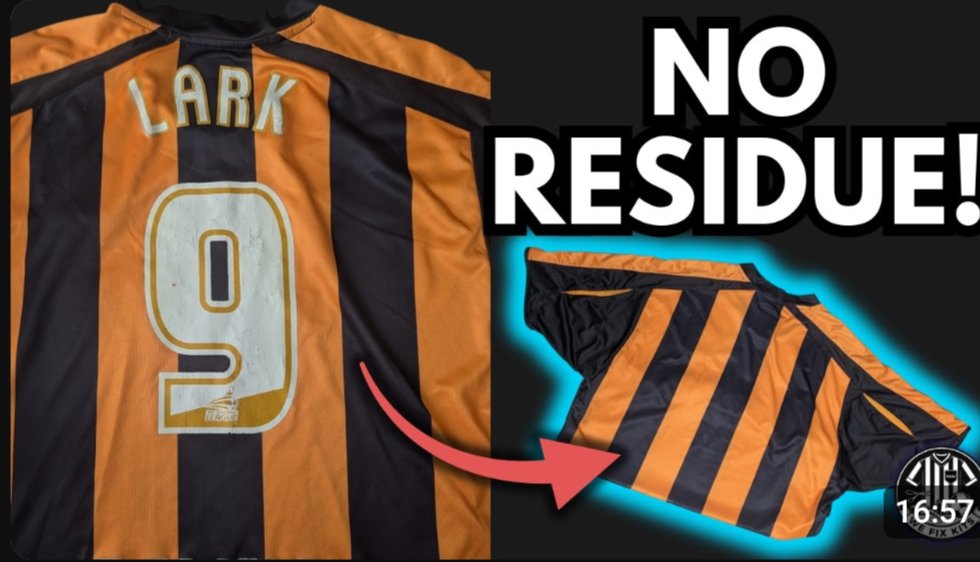 WeFixKits's tweet photo. 🚨New Tutorial Alert🚨
Brand new DTF removal method I've never shown on the channel before. Two-stage Spot Solve application, back and front. Zero residue. Clean removal every time. This changes DTF nameset removal completely. Watch it on YT
#DTFRemoval #FootballKitRestoration https://t.co/ruODuX39UY