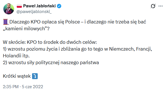 pisbot96108's tweet photo. Złoto! Dlaczego nie trzeba bać się kamieni milowych i dlaczego KPO opłaca się Polsce? Kto miał rację? Kto ponosi winę za to, co teraz się dzieje? Kto przed tym wszystkim ostrzegał i dlaczego ci, którzy pozostali w PiS? Już jaśniej się nie da. Oba materiały są z 2022 roku. 

Wnioski pozostawiam wam 🙇‍♂️