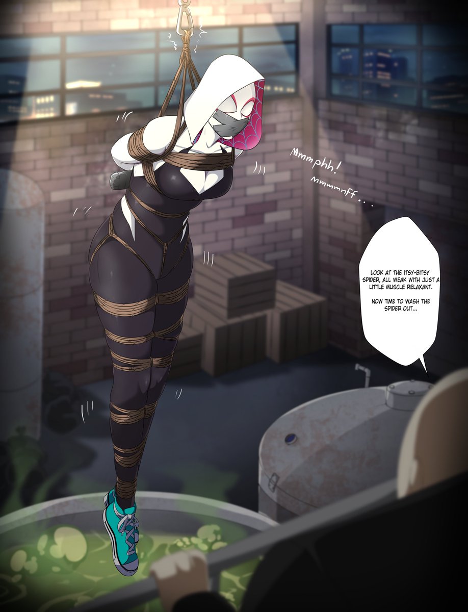 RynerEa's tweet photo. Gwen came up the water spout but down came the acid that wash the spider out.

More at P@tre0n, F@nb0x and Subscr1bSt@r https://t.co/BnxBAuiw3z