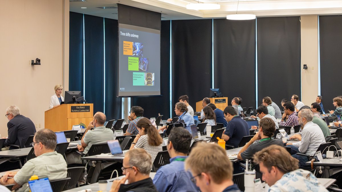 OLCFGOV's tweet photo. A look at what's next for quantum. ๐ซ
At QCUF 2026 last week @ORNLComputing Associate Lab Director Gina Tourassi highlighted @ORNL's vision for an open ecosystem connecting quantum computing, HPC, and AI to accelerate discovery.
#QuantumComputing #OpenQSE #GenesisMission https://t.co/Nzy7SBAUnc