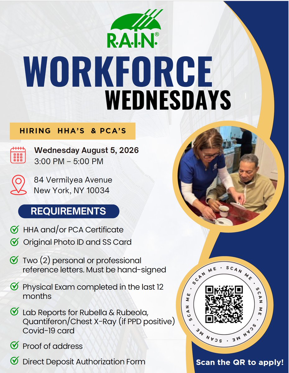 RAINinc1964's tweet photo. R.A.I.N. is hosting a hiring initiative at one of our centers!Please help us spread the word to those who may be interested in joining our team. We look forward to meeting prospective candidates and sharing more about career opportunities with R.A.I.N. https://t.co/9wNLHxhG40 https://t.co/cTQnV05ZGD