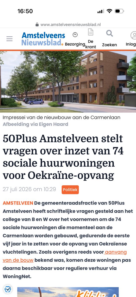 Dutchfan33's tweet photo. 25 jaar wachttijd inmiddels voor een sociale huurwoning in Amstelveen. Maar er wordt wel gebouwd…Gloednieuwe appartementen…maar alleen voor Oekraïners! https://t.co/8LYHchqty8