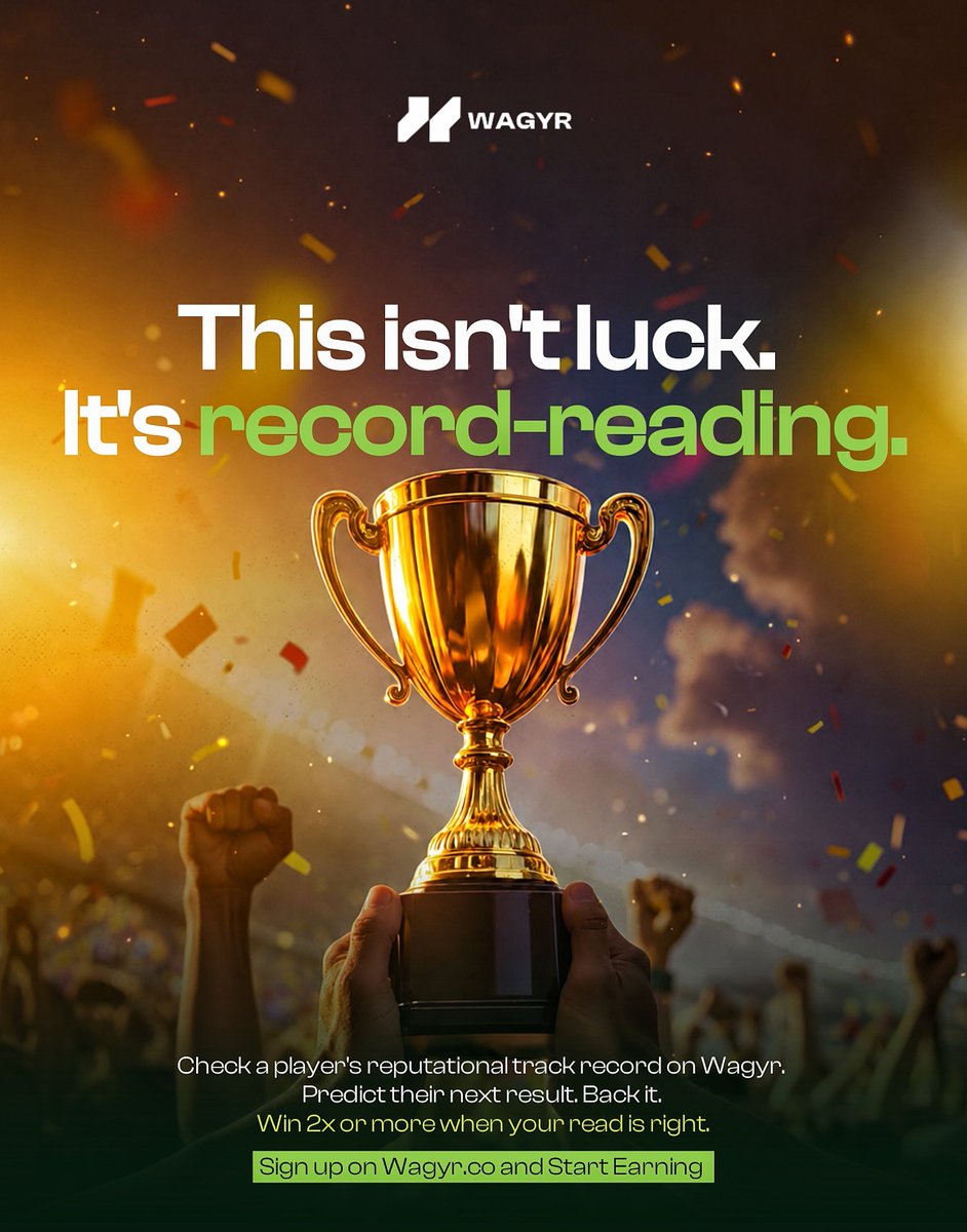 usewagyr's tweet photo. Trading on Wagyr isn’t bargaining with luck.

It’s reading the data.  
Then making an informed call on the next win.

Check the track record.  
Back the read.  
Walk with 2x or more when you’re right.

This is skill with a ledger.  
Not hope.

https://t.co/vTjAT2D1o4
💚, RT. https://t.co/2XsUKd6IgR
