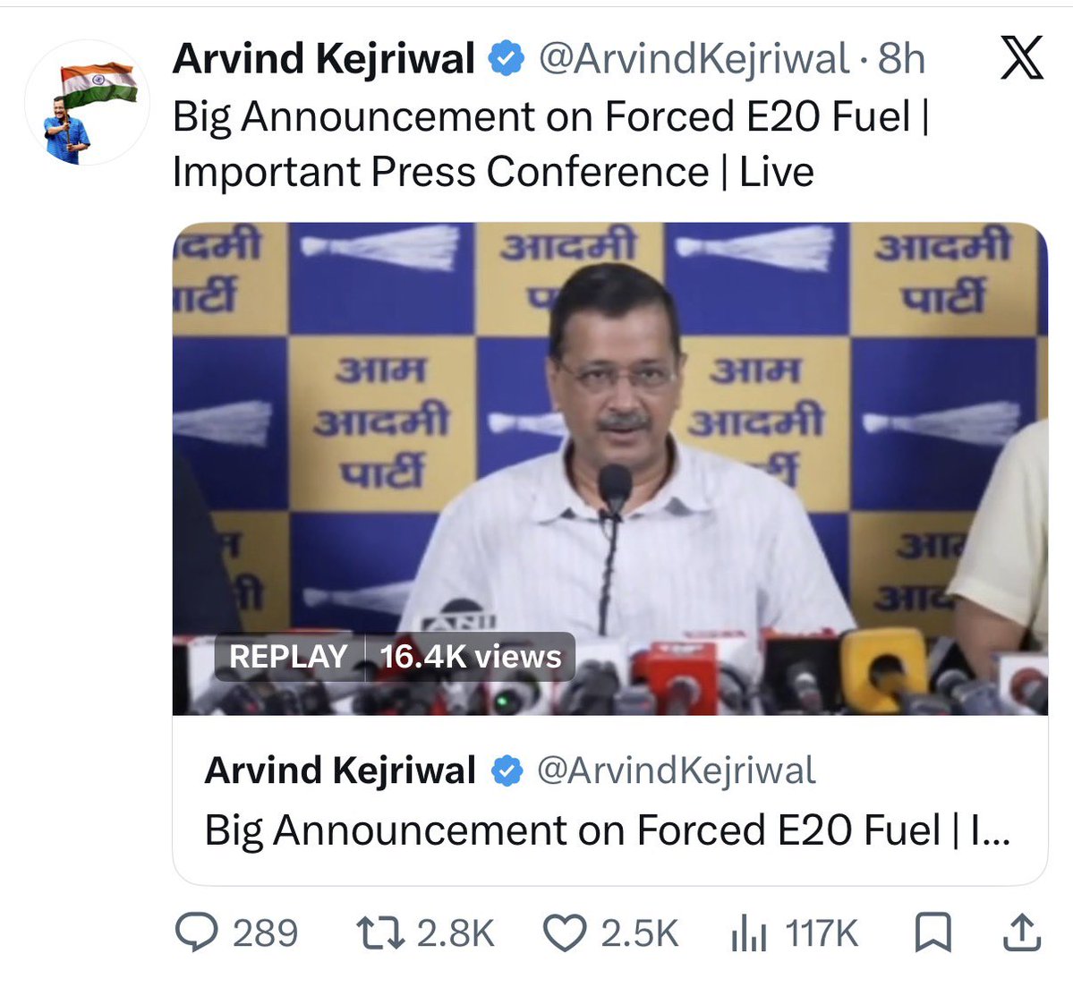 amitmalviya's tweet photo. A programme celebrated globally as a major success for environmental sustainability, energy security, and reducing oil imports is now being targeted because powerful interests would rather India remain dependent on imported crude.

A coordinated toolkit has suddenly decided that “all cars are breaking down” because of ethanol-blended fuel. The facts tell a different story. Nearly 20 crore two-wheelers and 3 crore cars have been running on E20 fuel for over 2.5 years without any widespread issues.

As India moves towards E25, E27 and E85 through flex-fuel options, those with vested interests have every reason to worry. According to the International Energy Agency, India accounts for around 30% of annual global oil demand growth. Reducing that dependence affects powerful oil-exporting interests. At the same time, expanding ethanol also changes the economics of alternative energy pathways, giving rise to competing commercial narratives.

Suddenly, a campaign has emerged claiming that ethanol is harmful. But ask yourself: has your vehicle, or that of anyone you know, broken down because of E20 fuel?

Vehicle manufacturers, insurance companies, oil marketing companies, and technical experts have repeatedly explained that ethanol-blended fuel is scientifically tested, safe when used as specified, and has been successfully used in several countries for decades.

Don’t fall for manufactured fear. Think critically, verify the facts, and don’t let propaganda override evidence.
