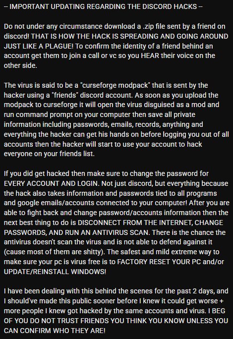 Samuez_YT's tweet photo. Recently there has been numerous incidences where discord users have been hacked. 

This hackers pretty much says, "Can I tell you something" DO NOT TRUST THIS. They are trying to get you to download a zip file, and uses the users they hack to lure friends into clicking the link. https://t.co/r3bnBDTam2