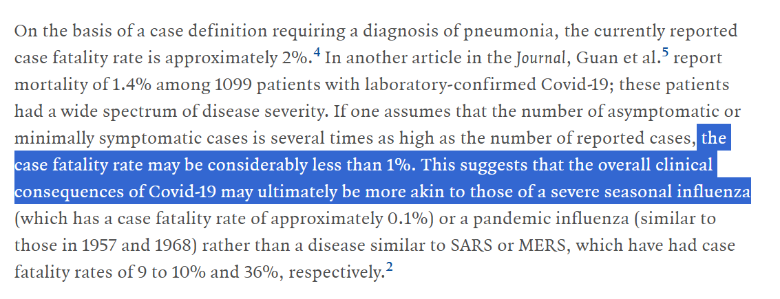 DeaceProducer's tweet photo. He wasn't just writing this in his personal diary circa February 2020, he was writing it in the freaking NEJM. https://t.co/DQtrRZ8bIL