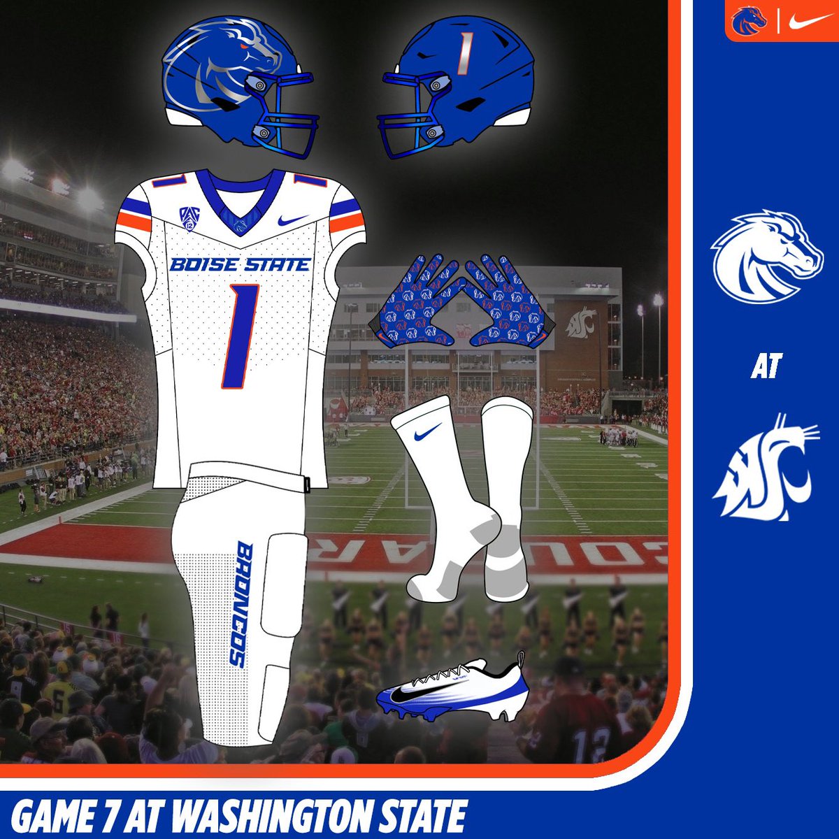 BoiseStUniforms's tweet photo. Just realized I forgot to post this over here! Here’s my prediction for game 7. Not a fan of the blue mask on the blue lid over white, but I figure we’ll see if eventually https://t.co/3FyAxb6mHf