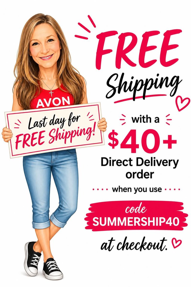 SaraFoxHart's tweet photo. Last day for FREE Shipping with a $40+ Direct Delivery order, use code SUMMERSHIP40 at checkout, use link below. Offer valid thru 7/27/26 https://t.co/1Fp0GDZ3qh