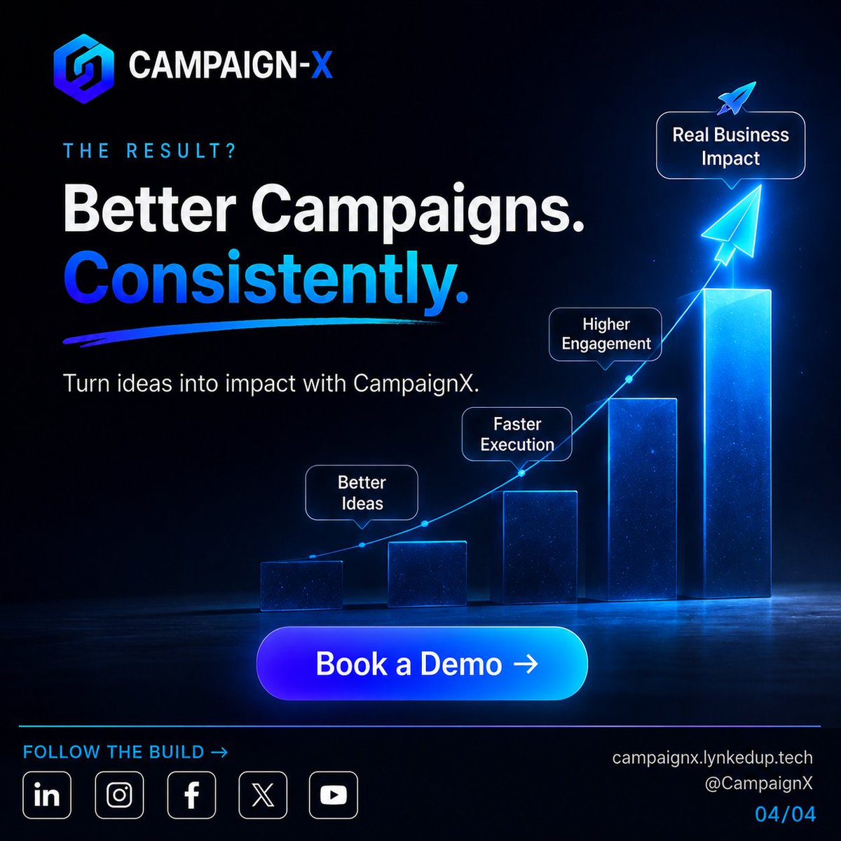CampaignX_AI's tweet photo. AI brings the speed. 🤖
Humans bring the creativity. 💡
CampaignX brings them together.

From ideas to execution, CampaignX helps you work smarter, move faster, and build better campaigns. 🚀
👉 Book a Demo today.

#CampaignX #AIMarketing #Marketing #AI #DigitalMarketing https://t.co/grDdQVKLpL