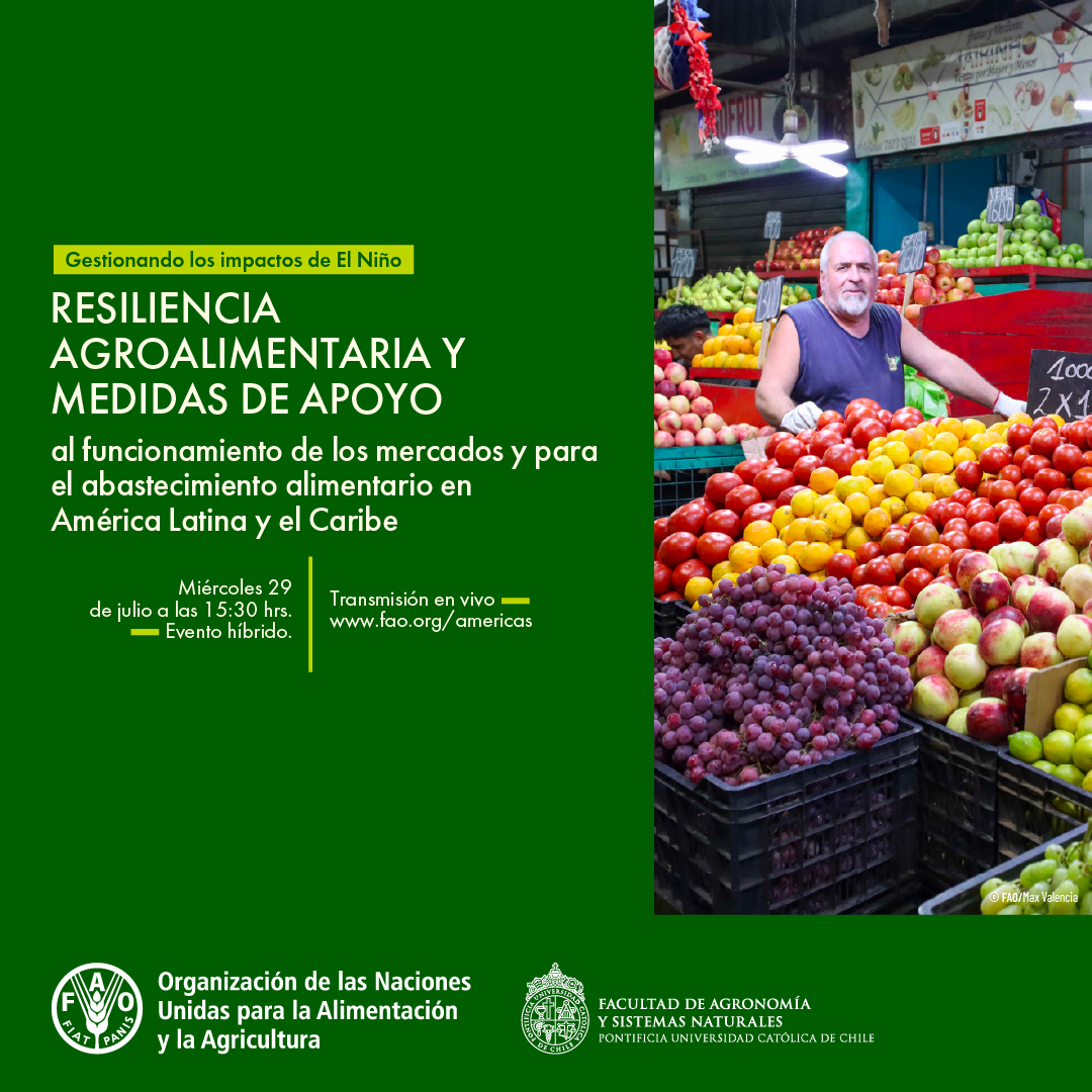 FAOEcuador's tweet photo. Frente a los efectos de #ElNiño, fortalecer la resiliencia de los #SistemasAgroalimentarios es clave para proteger los medios de vida y el acceso a una alimentación adecuada.

Conversemos sobre soluciones para América Latina y el Caribe.

¡Participa!➡️https://t.co/IeywVB6O3X https://t.co/9U1A1VsWgE