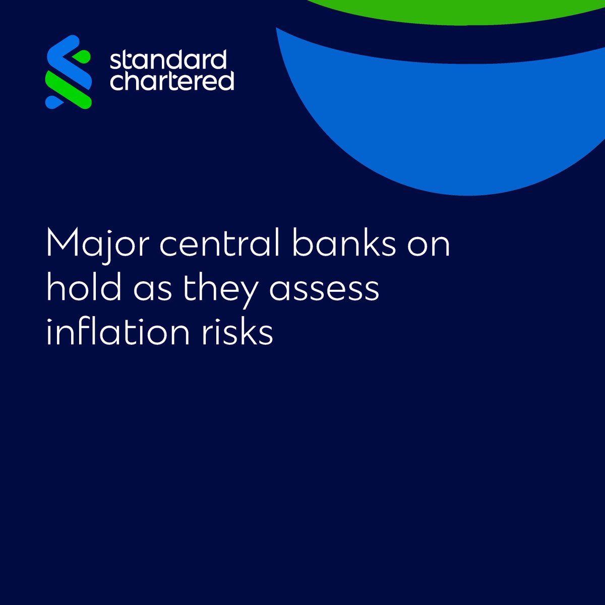 StanChartKE's tweet photo. Geopolitical turmoil has revived energy and bond yield pressured as central banks assess inflation risks. We remain Overweight on US tech and communication services, bullish on Japan and Europe financials and favour US-inflation linked bonds.

Hear more: https://t.co/8AULwoLezr https://t.co/mwGGxZkKBy