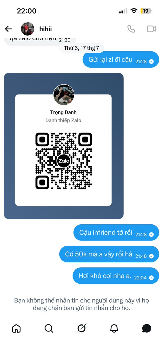 EricChu966's tweet photo. Tiếp tục seri bốc phốt ạ. Ai liên hệ call @DanhTrng171371 né ra nha. Nó lừa đảo nữa đó ạ. Ck cọc nó xong là nó chặn unfriend luôn đó nha mn. https://t.co/1uY0dswLZz