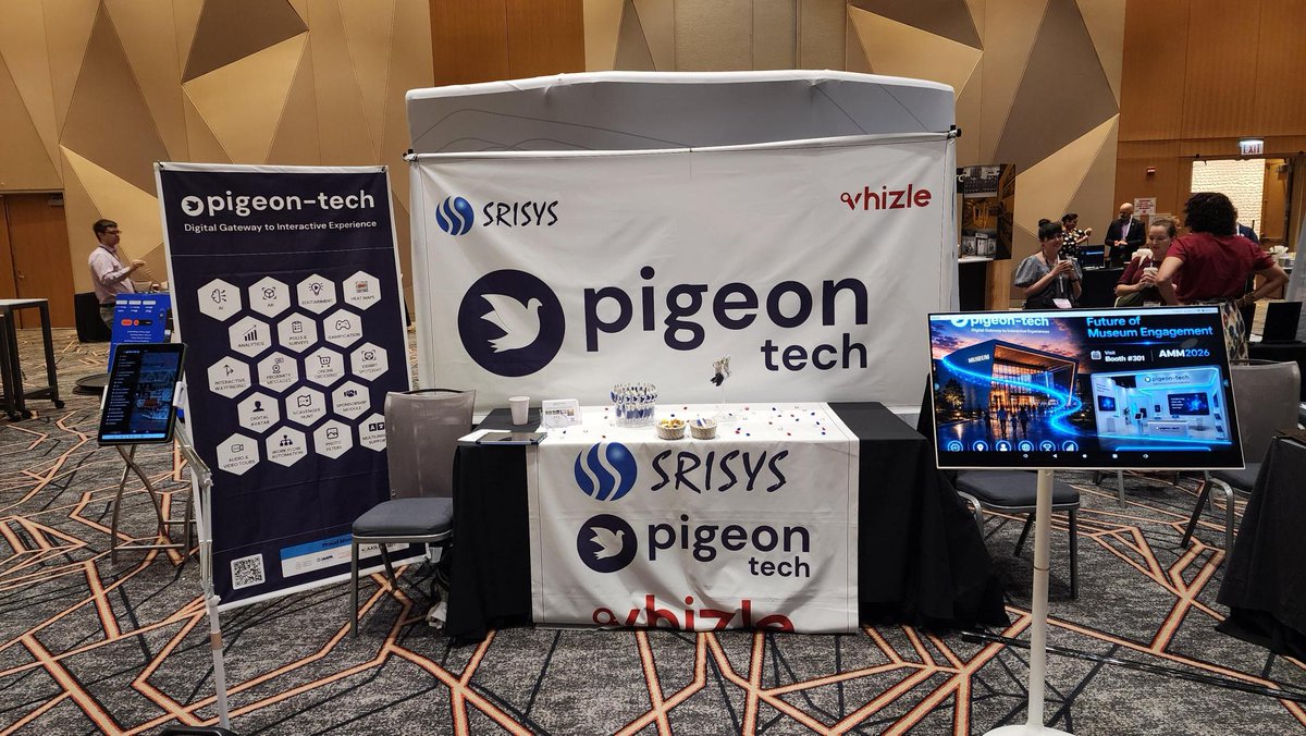 pigeon_srisys's tweet photo. 📍 Booth #301 is open! Our leadership team is on-site- Ready to Connect!
Stop by for live demos, great conversations, and innovative ideas to elevate visitor experiences.
See you at Booth #301!
#AMM2026 #PigeonTech #Museums #VisitorExperience #DigitalInnovation https://t.co/p007ClUPGH