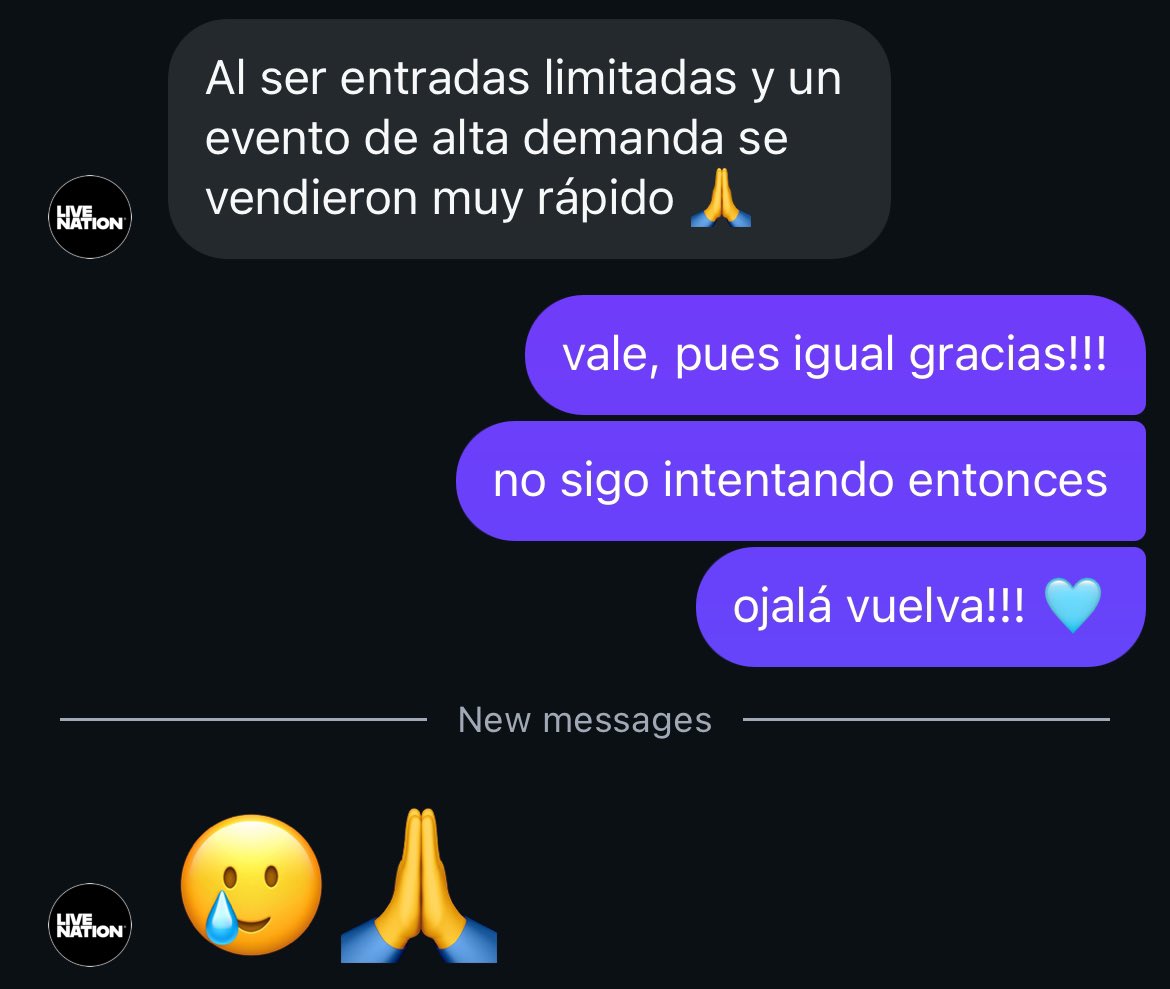 shineyymoon's tweet photo. @lenafvcrime me contestaron esto si sirve de algo :’)
no se si liberaron literalmente una entrada o que pero ya no hay más al parecer https://t.co/F9t5HLFBSB