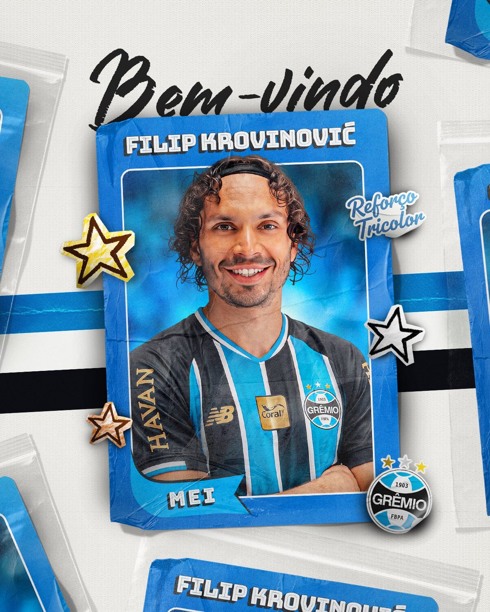 Gremio's tweet photo. NOVIDADE NO MEIO-CAMPO 🇭🇷🇪🇪 Filip Krovinović é Grêmio! Bicampeão da Copa da Croácia e campeão português, o meia croata chega ao Tricolor para realização de exames e assinatura de contrato até o final de 2028. Sucesso com as três cores, Filip. Dobrodošli!

Leia mais em https://t.co/cyA0lnTsMh