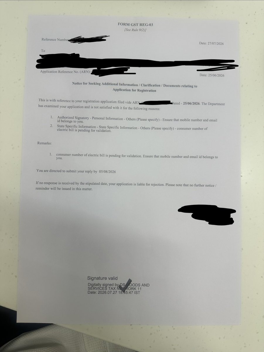 motomohit's tweet photo. @nsitharaman @narendramodi a gst officer can take more than a month to raise query for registration appln. However, law asks to reply within 7 days for taxpayer.A month to raise query. This is the way and approach to do business in India or @makeinindia . India is growing really! https://t.co/4ZHyCBhheq